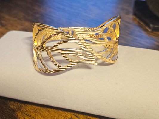 Bracelet manchette feuille