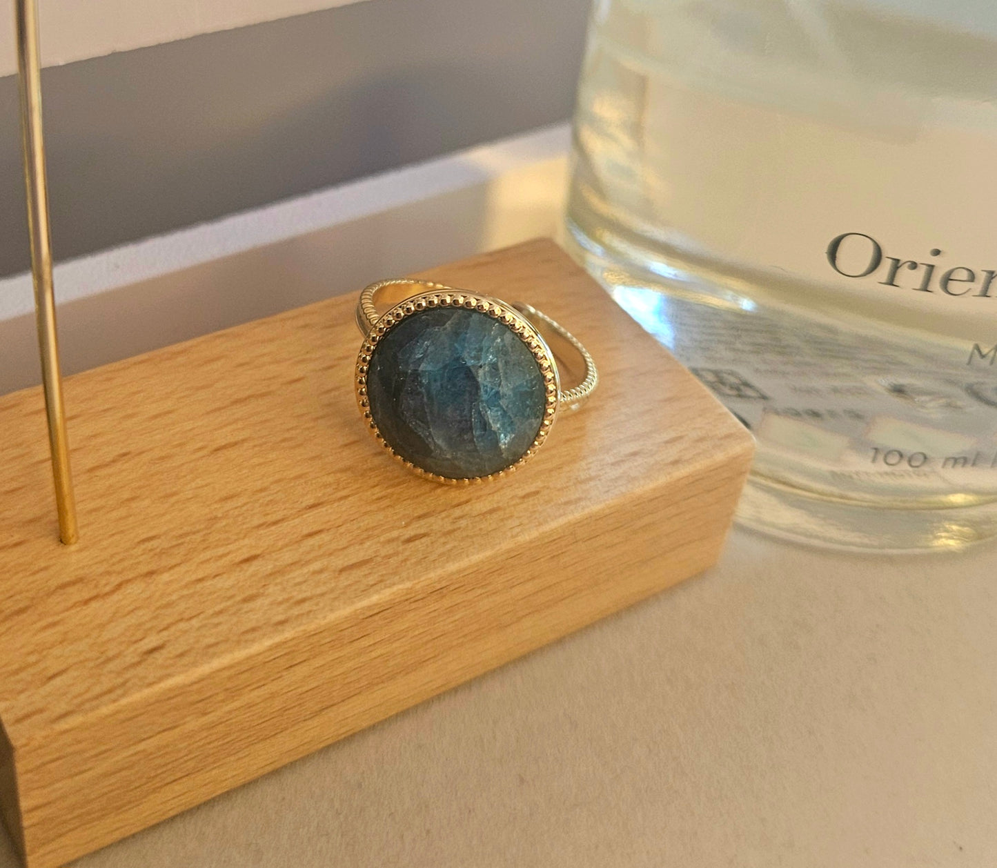 Bague pierre naturelle bleue