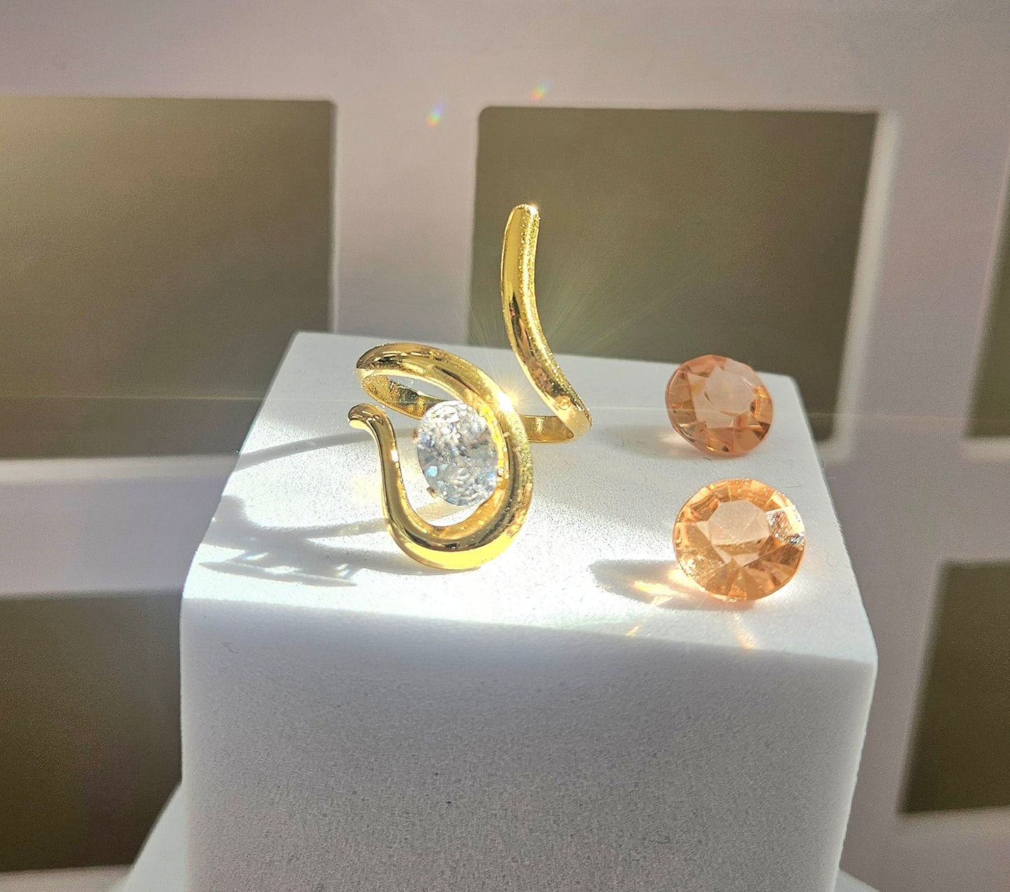 Bague cristal note de musique argent