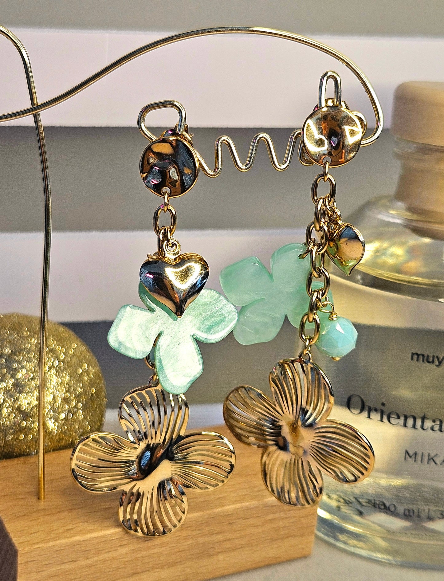 Boucles d'oreilles trefle vert