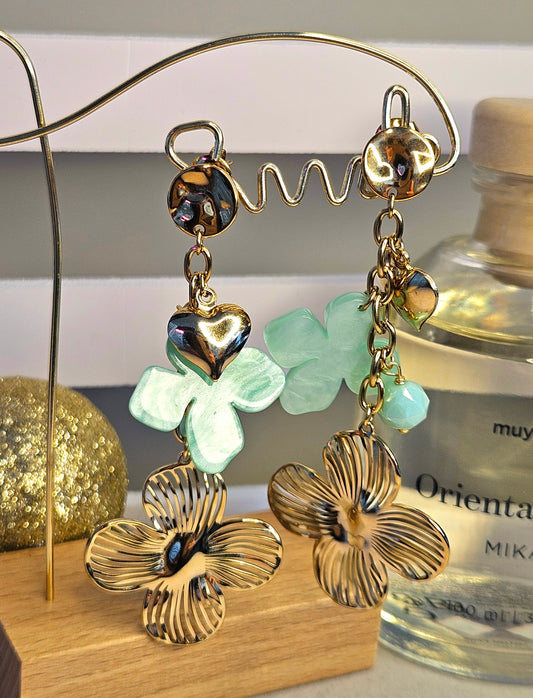 Boucles d'oreilles trefle vert