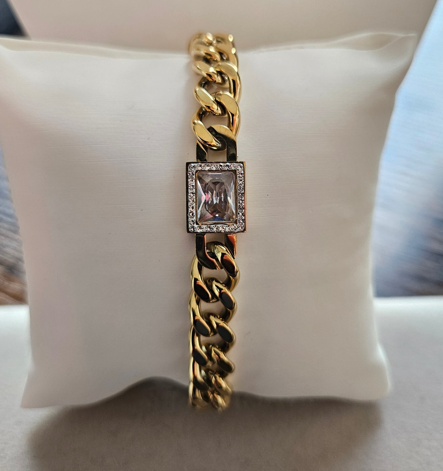 Bracelet cristal carre Argent