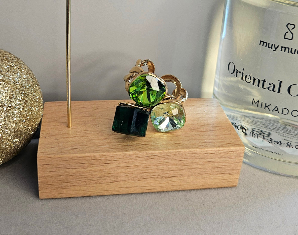 Bague cristal verte 4