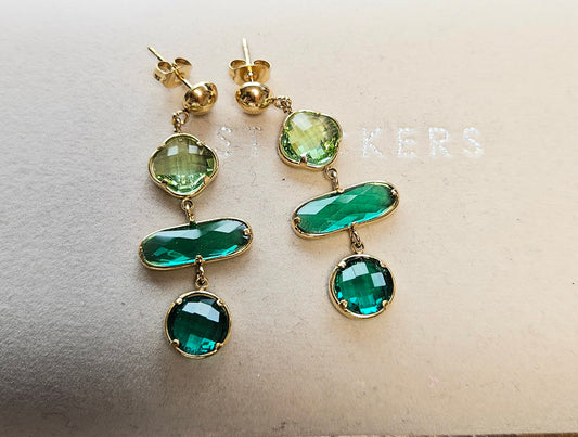 Boucles d'oreilles cristal vert