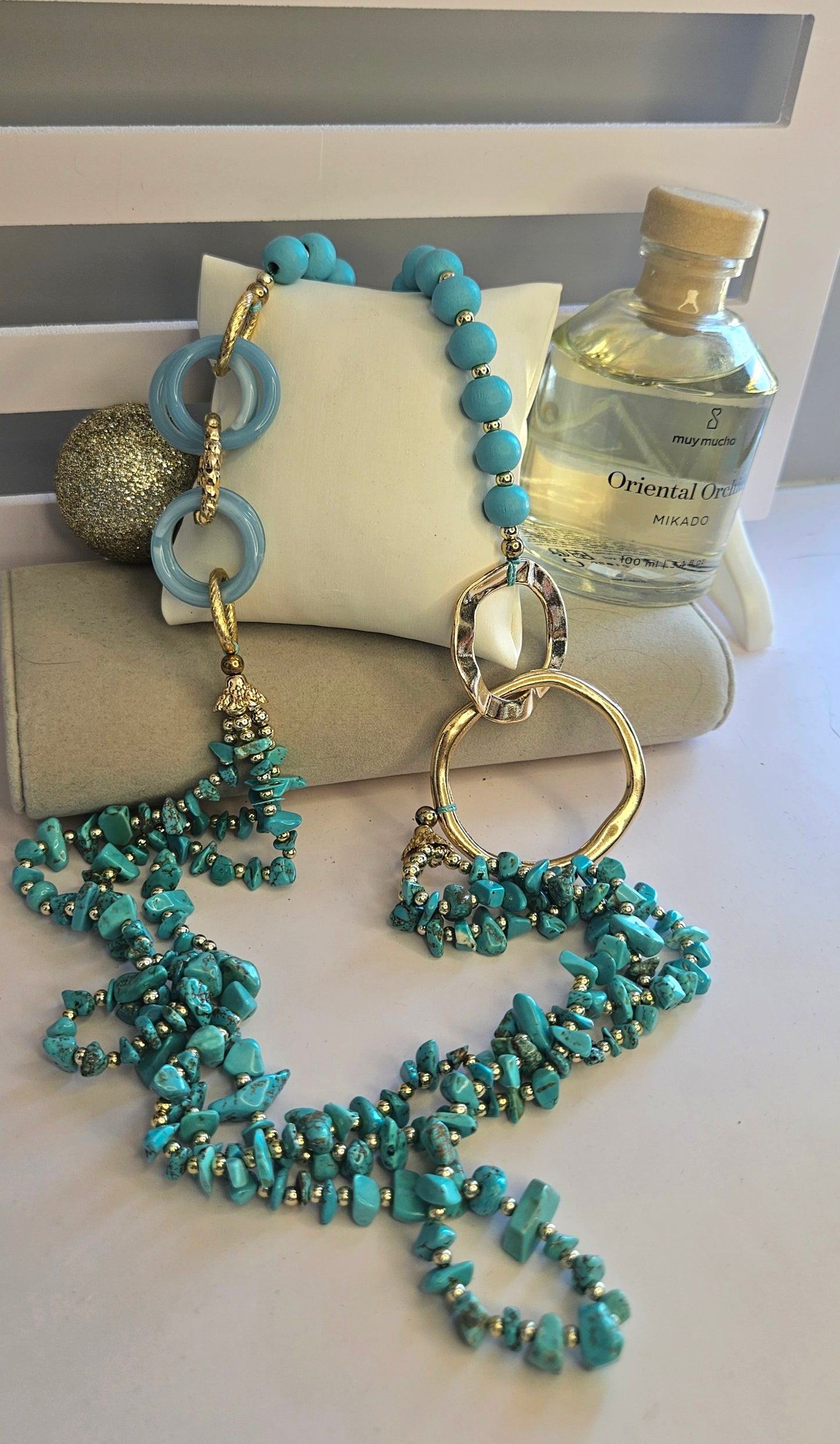Collier sautoir turquoise