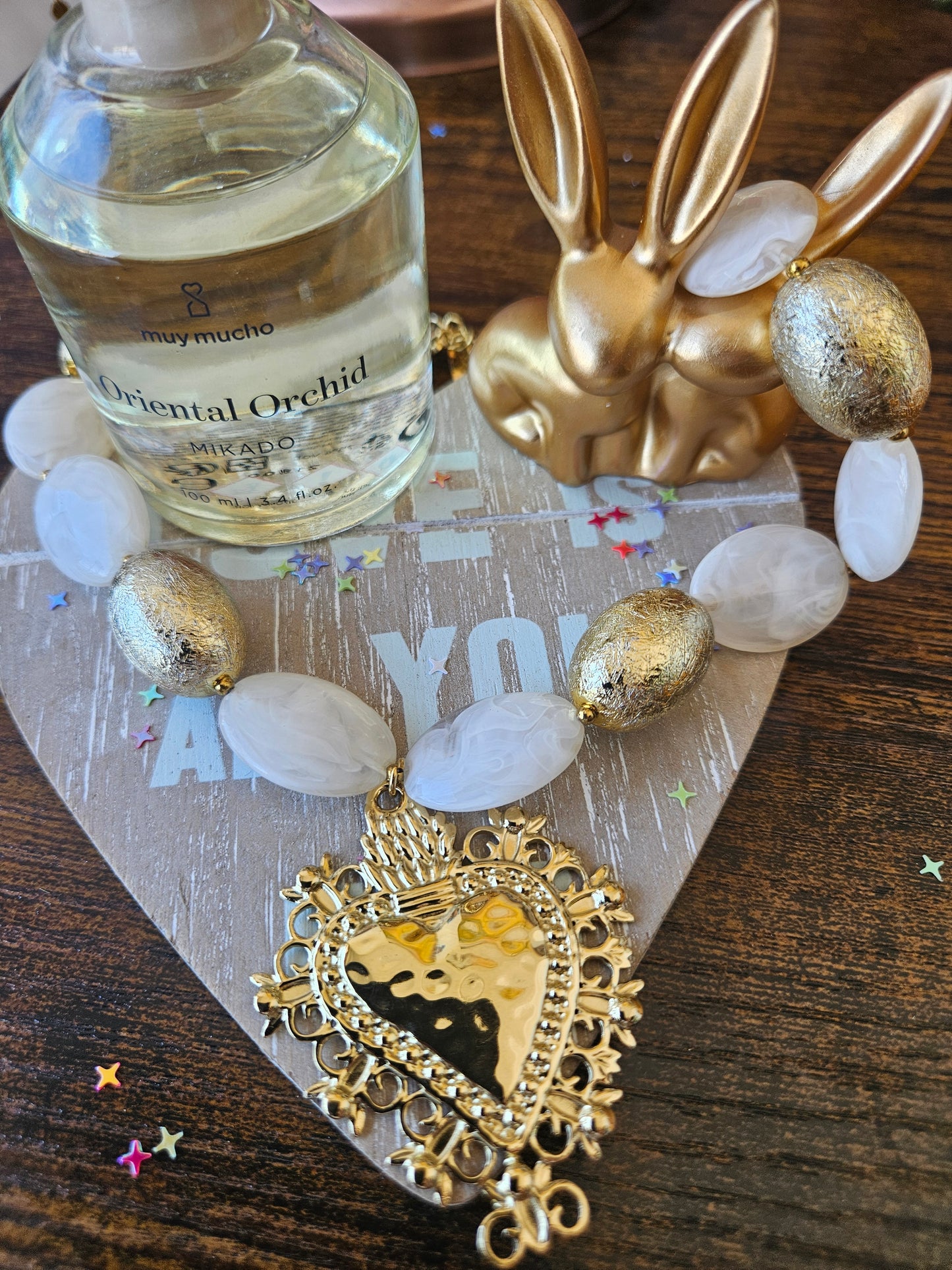 Collier cœur royal perle