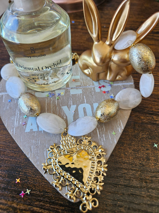 Collier cœur royal perle