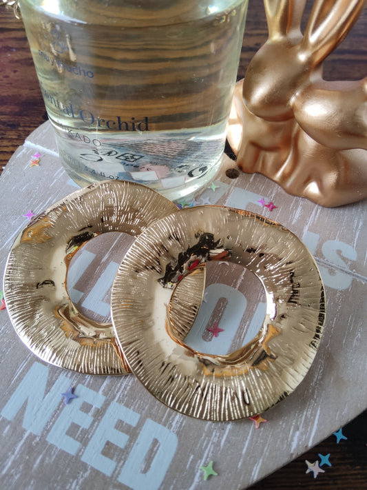 Boucle d'oreilles martelée ronde