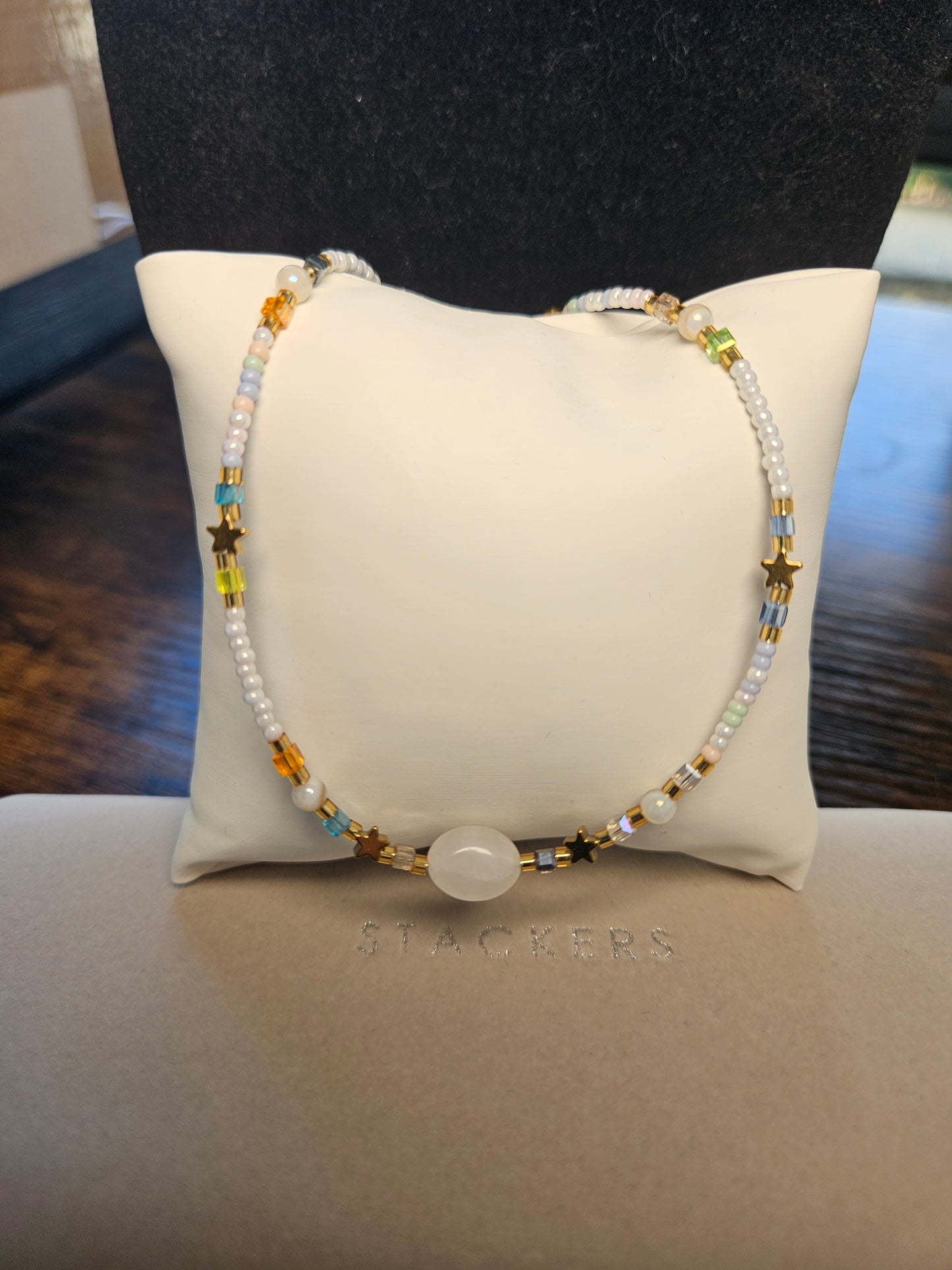 Collier fait main perle rose