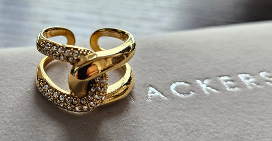 Bague strass enlacee