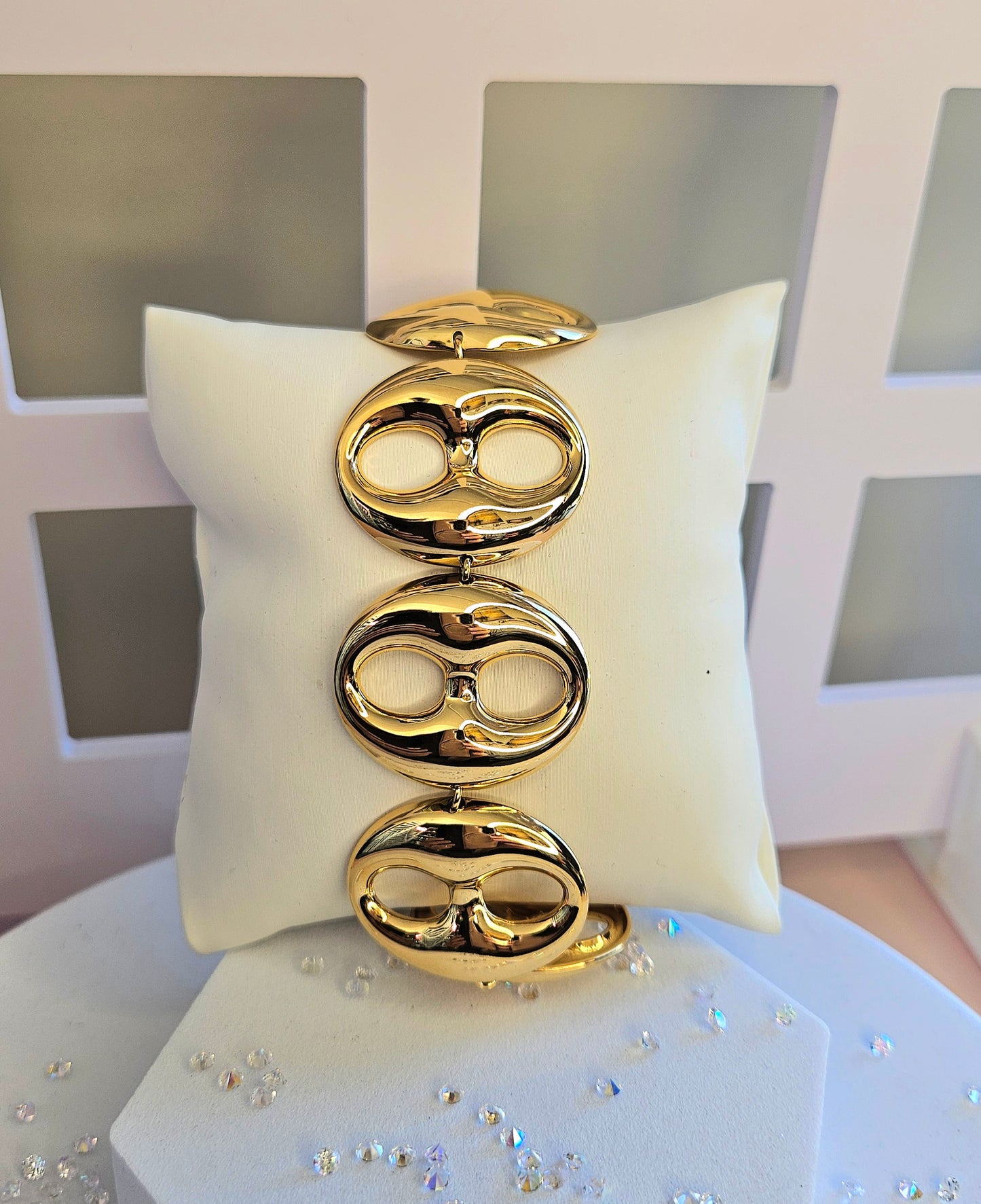 Bracelet grain de cafe or