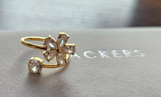 Bague fleur zirconium