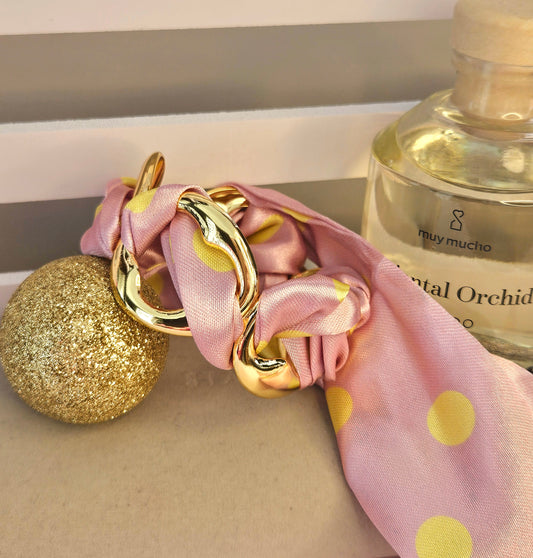 Bracelet manchette rose