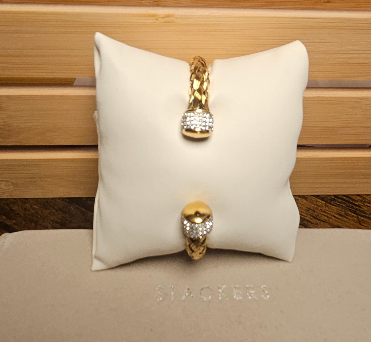 Bracelet jonc tresse strass