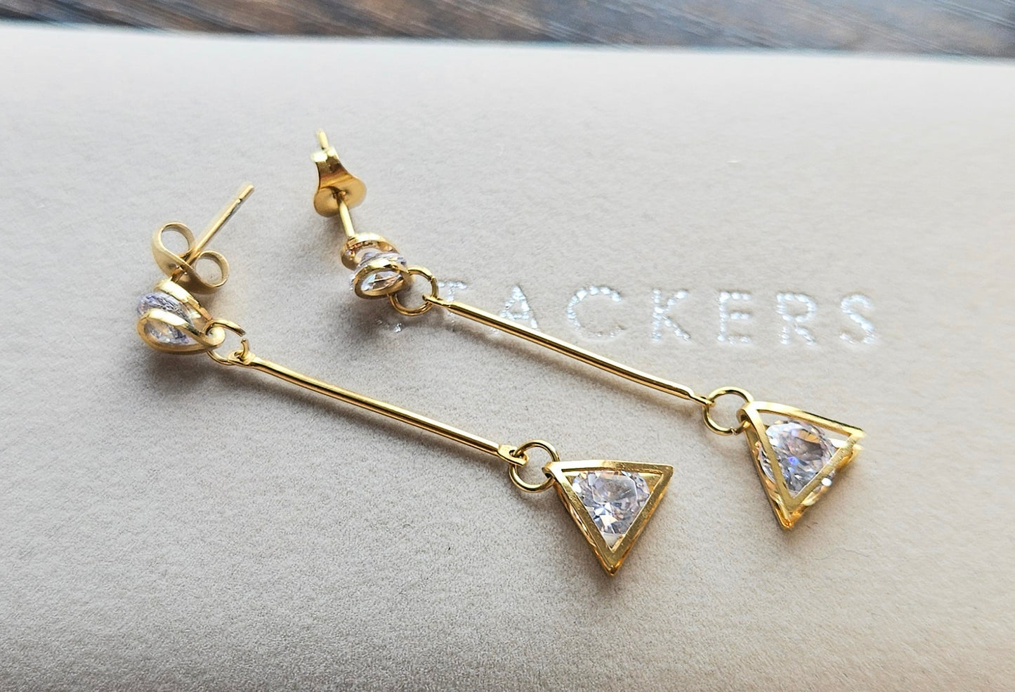 Boucles d'oreilles triangle cristal