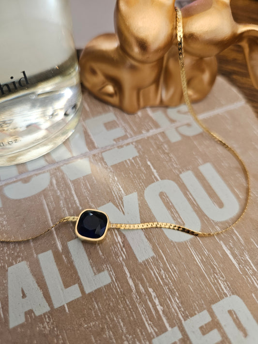 Collier swarovski bleu marine