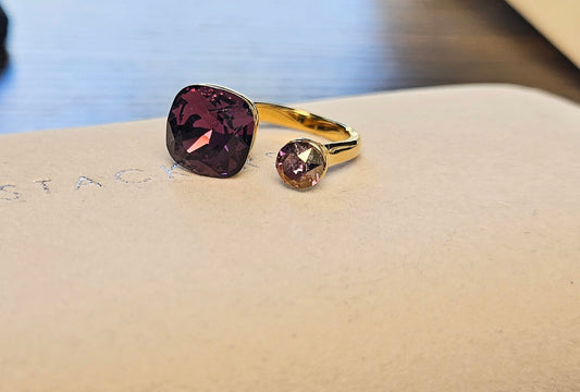 Bague swarovski violette translucide