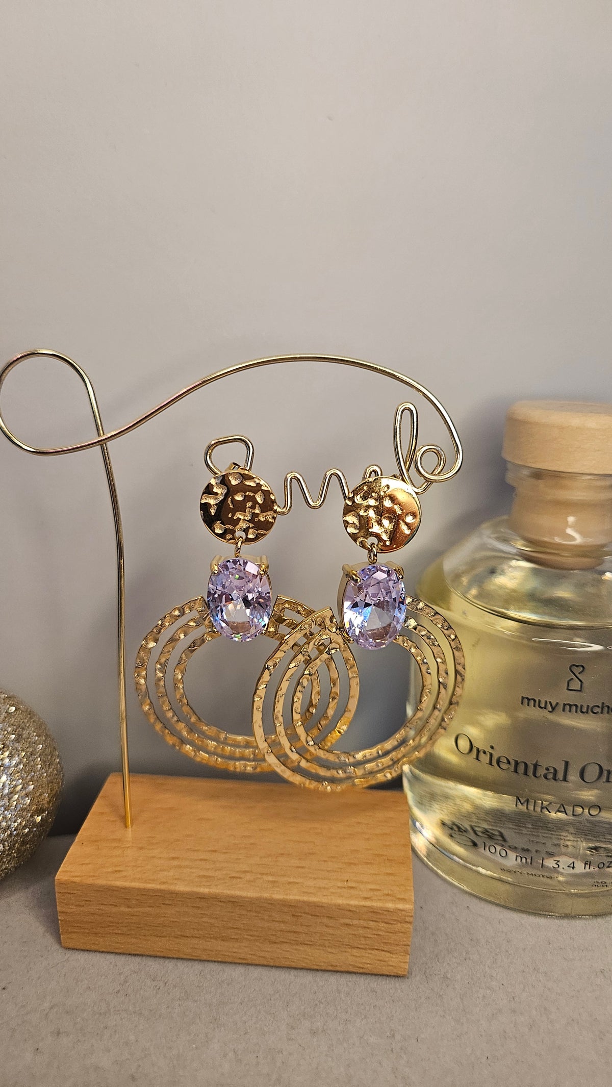 Boucles d'oreilles créoles avec zirconium blanc