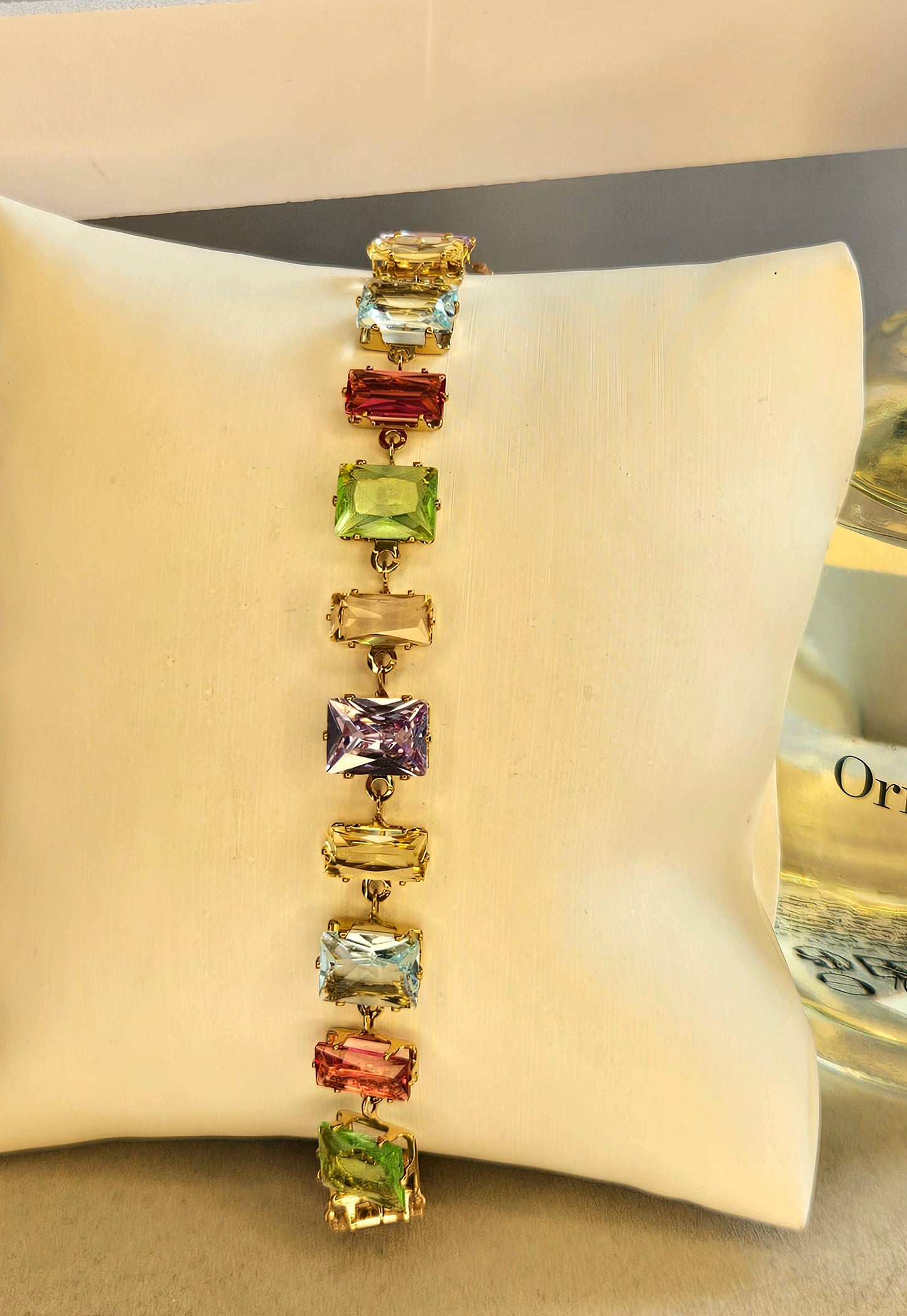 Bracelet cristal multicolore rectangle