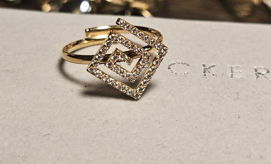 Bague labyrinthe zirconium