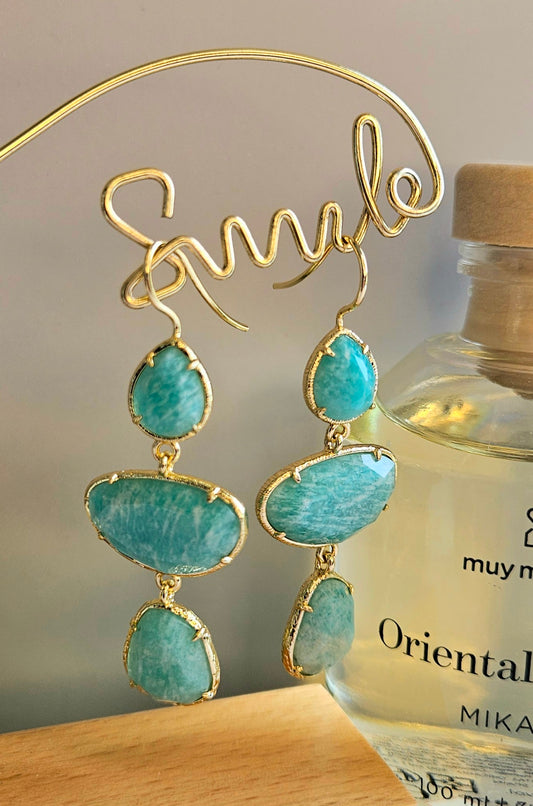 Boucles d'oreilles Amazonite 3 pieces