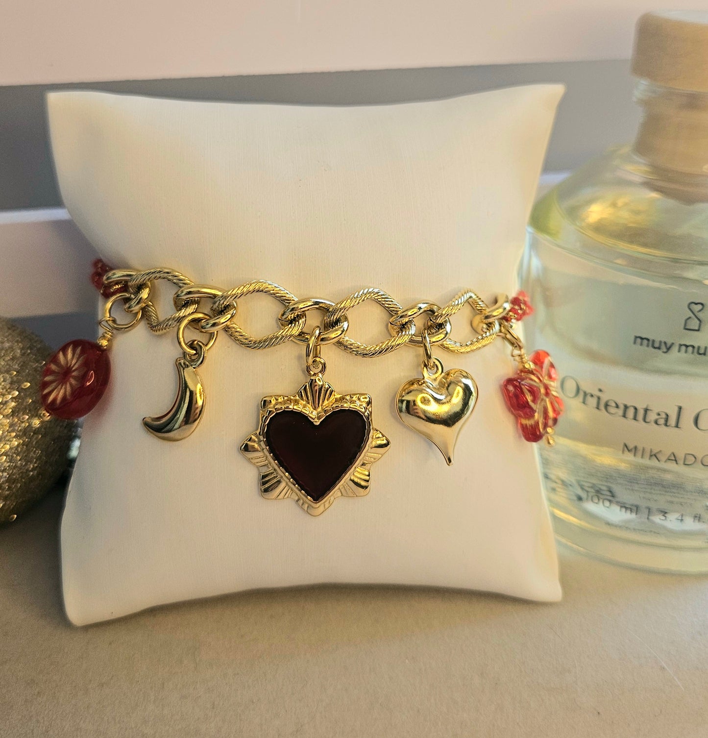 Bracelet cœur rouge