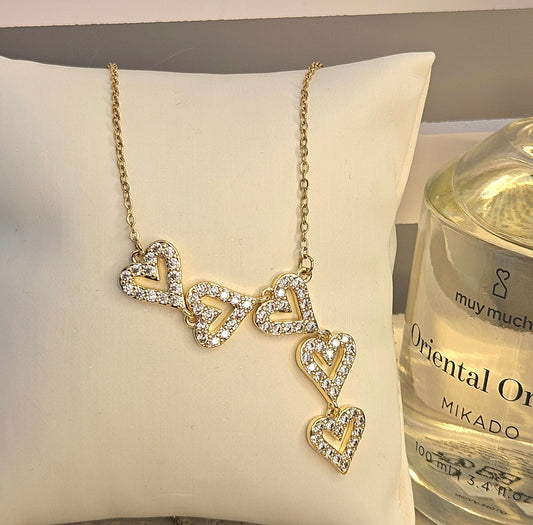 Collier multicoeurs zirconium