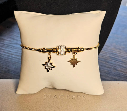 Bracelet cable etoile strass