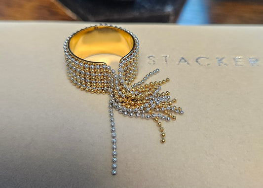 Bague bi couleur et chaine billes