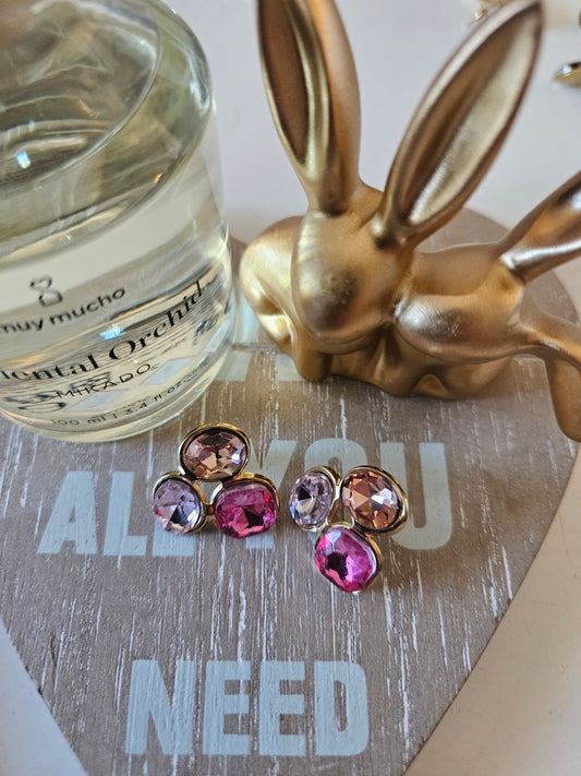 Boucles d'oreille rose Swarovski