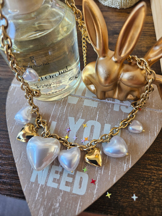 Collier cœur perle