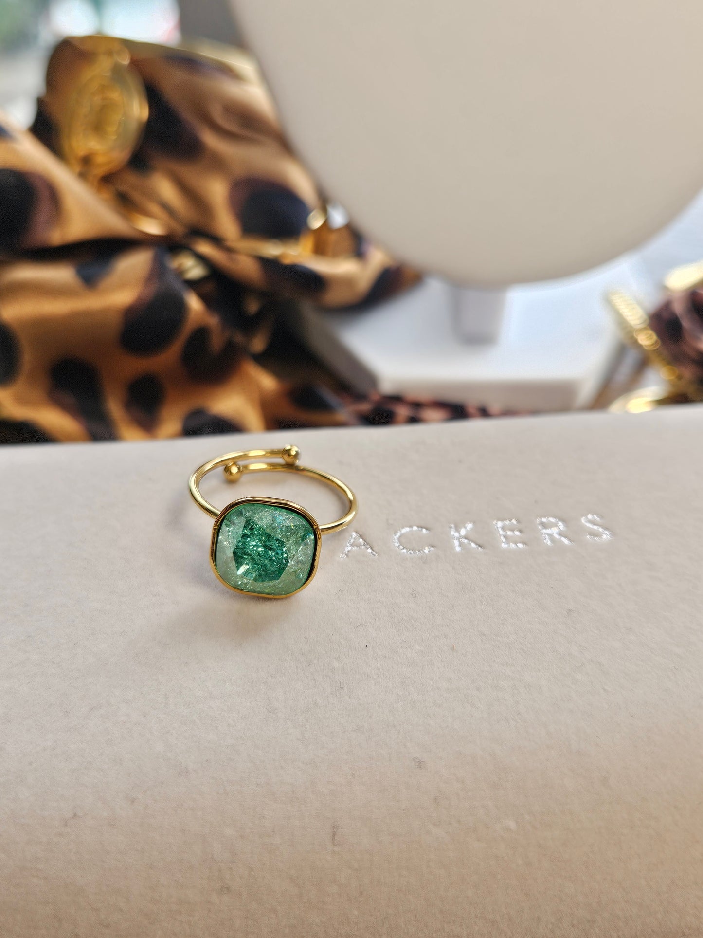 Bague cristal verte