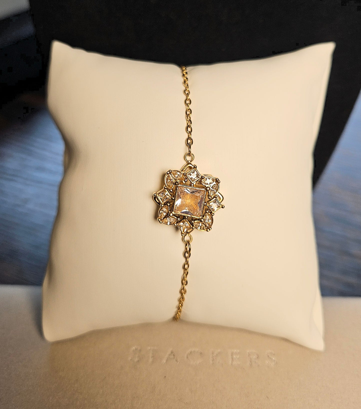 Bracelet anti stress cristal tournante