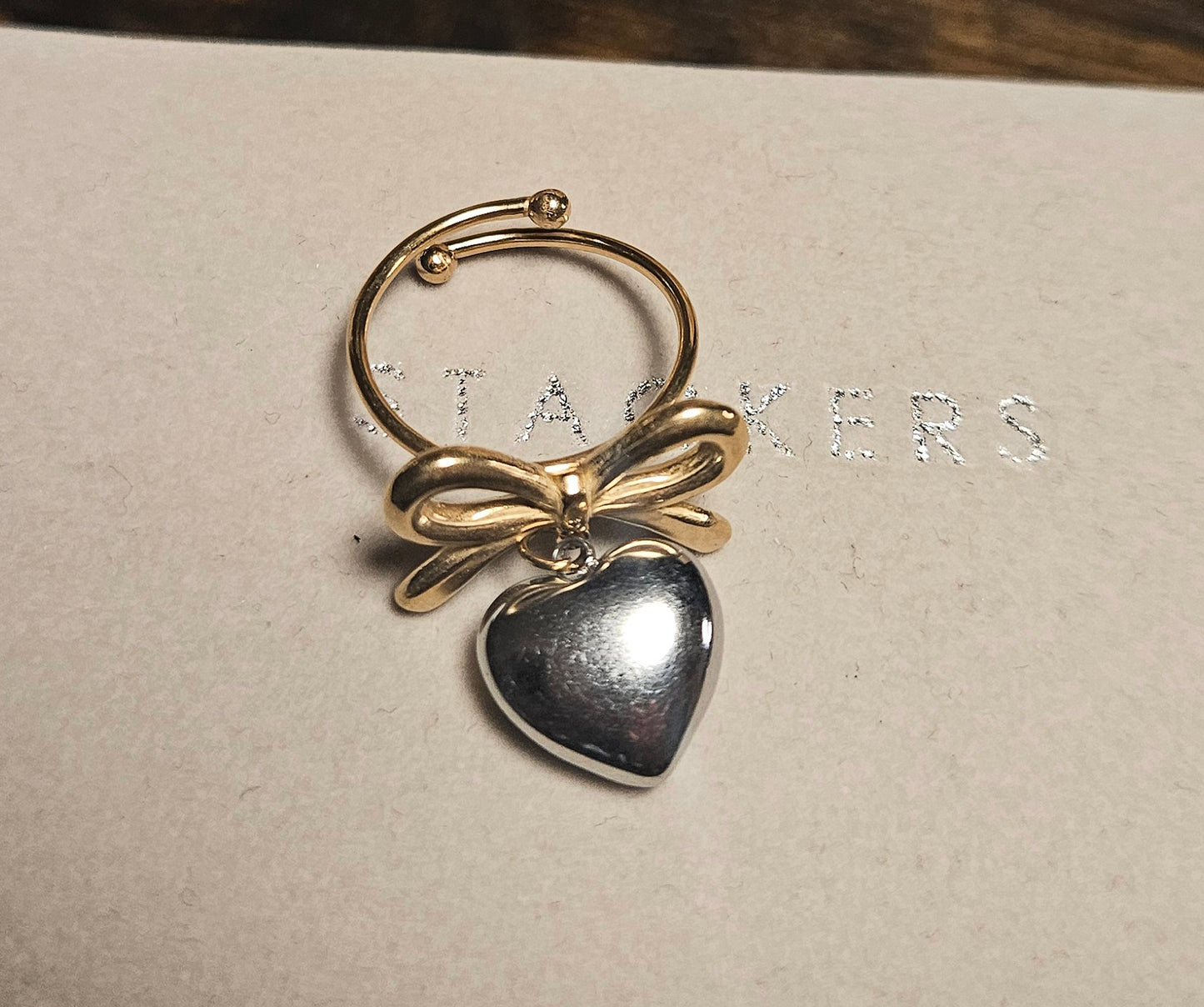 Bague bicolore coeur