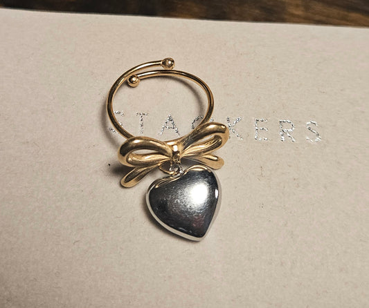 Bague bicolore coeur