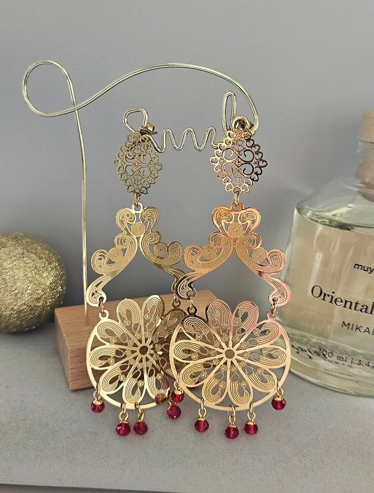 Boucles d'oreilles oriental rouge