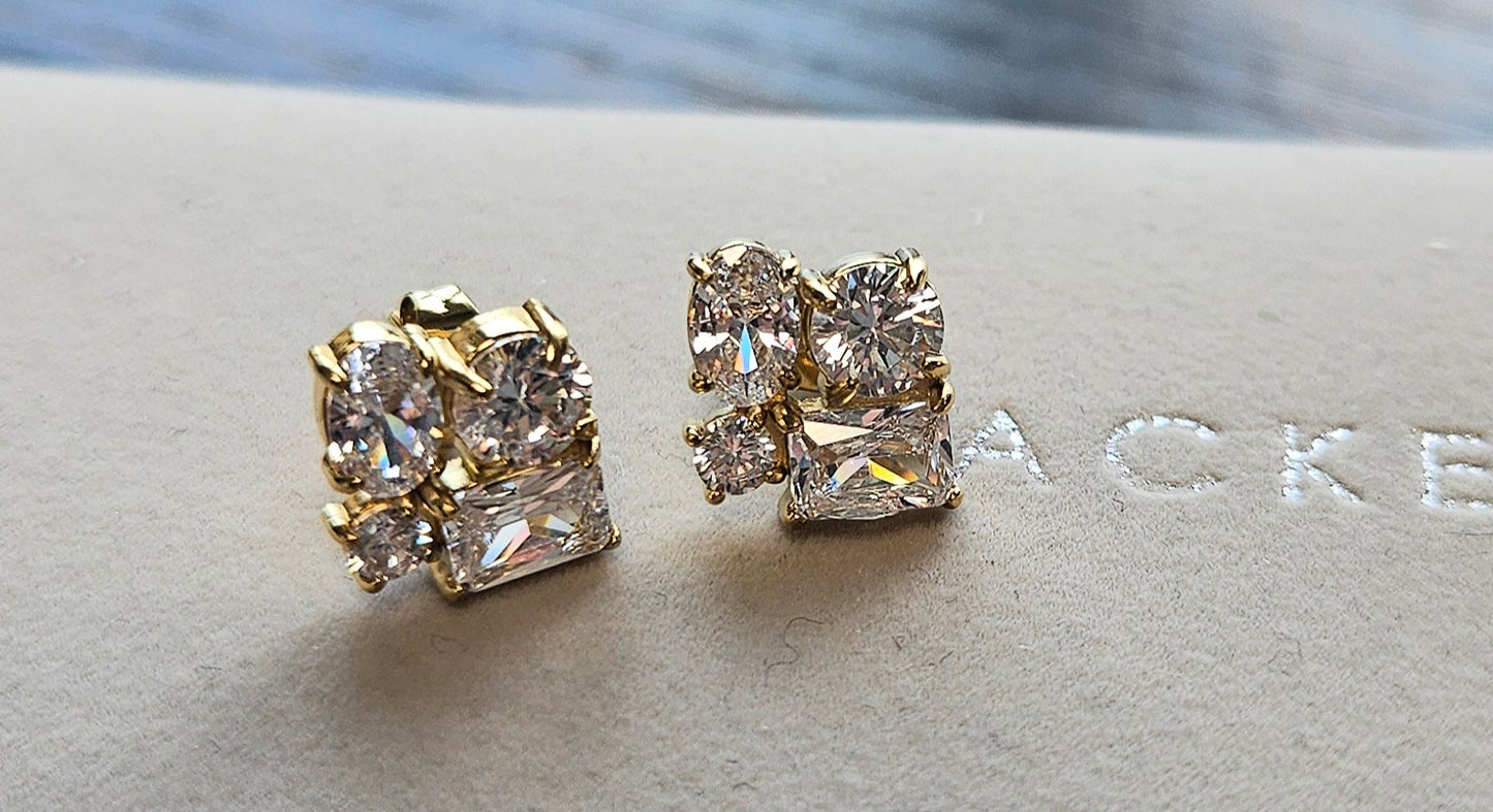 Boucles d'oreilles 4 cristaux