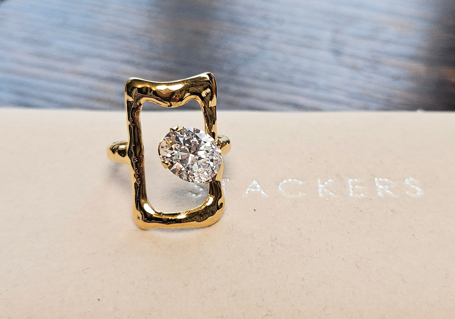 Bague rectangle cristal