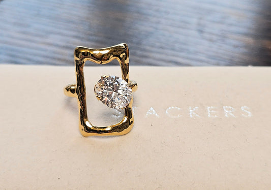 Bague rectangle cristal