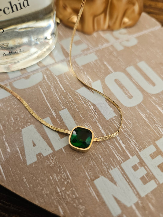 Collier Swarovski vert