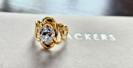 Bague zirconium argent tresse