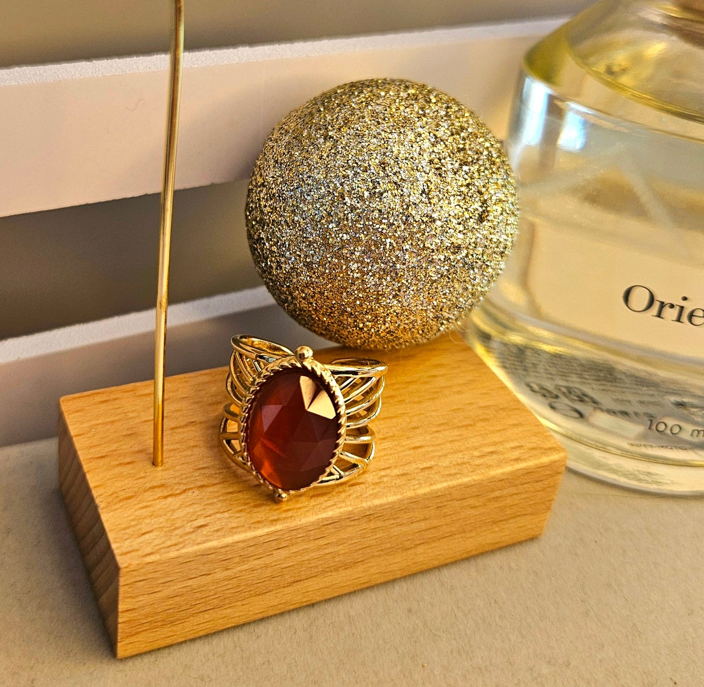 Bague pierre naturelle rouge