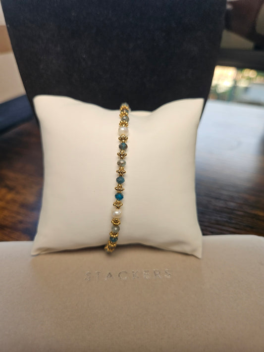 Bracelet perle d'eau douce bleu Turquoise