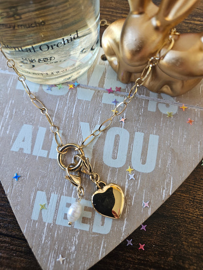 Collier cœur perle