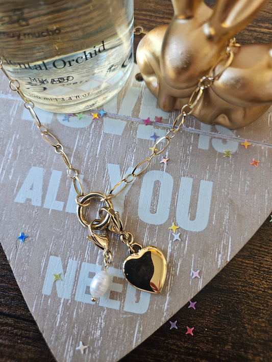 Collier cœur perle