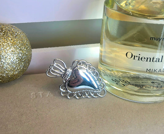 Bague cœur royal argent