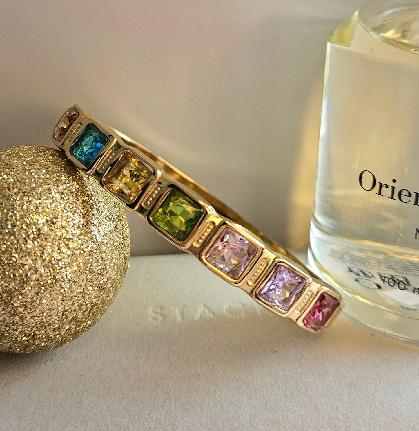 Barcelet jonc cristal multicolore