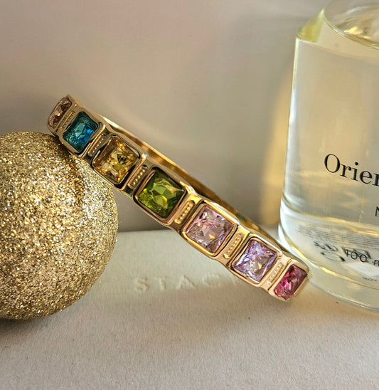 Barcelet jonc cristal multicolore