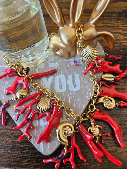 Collier corail rouge