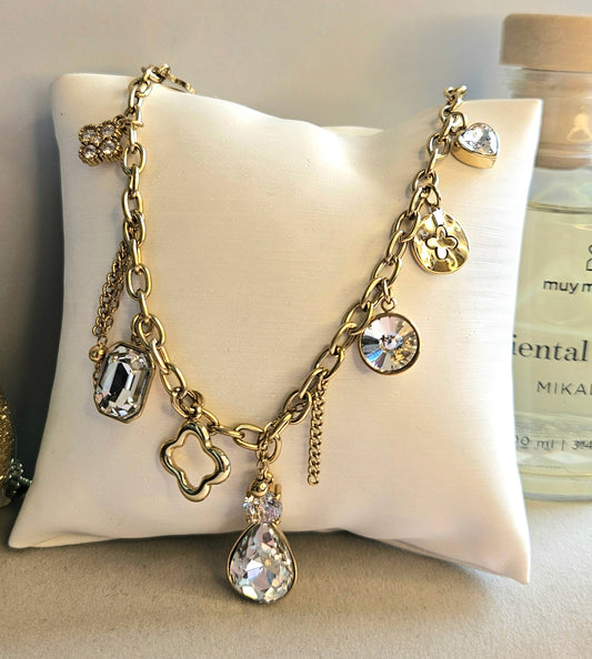 Collier cristal goutte breloque